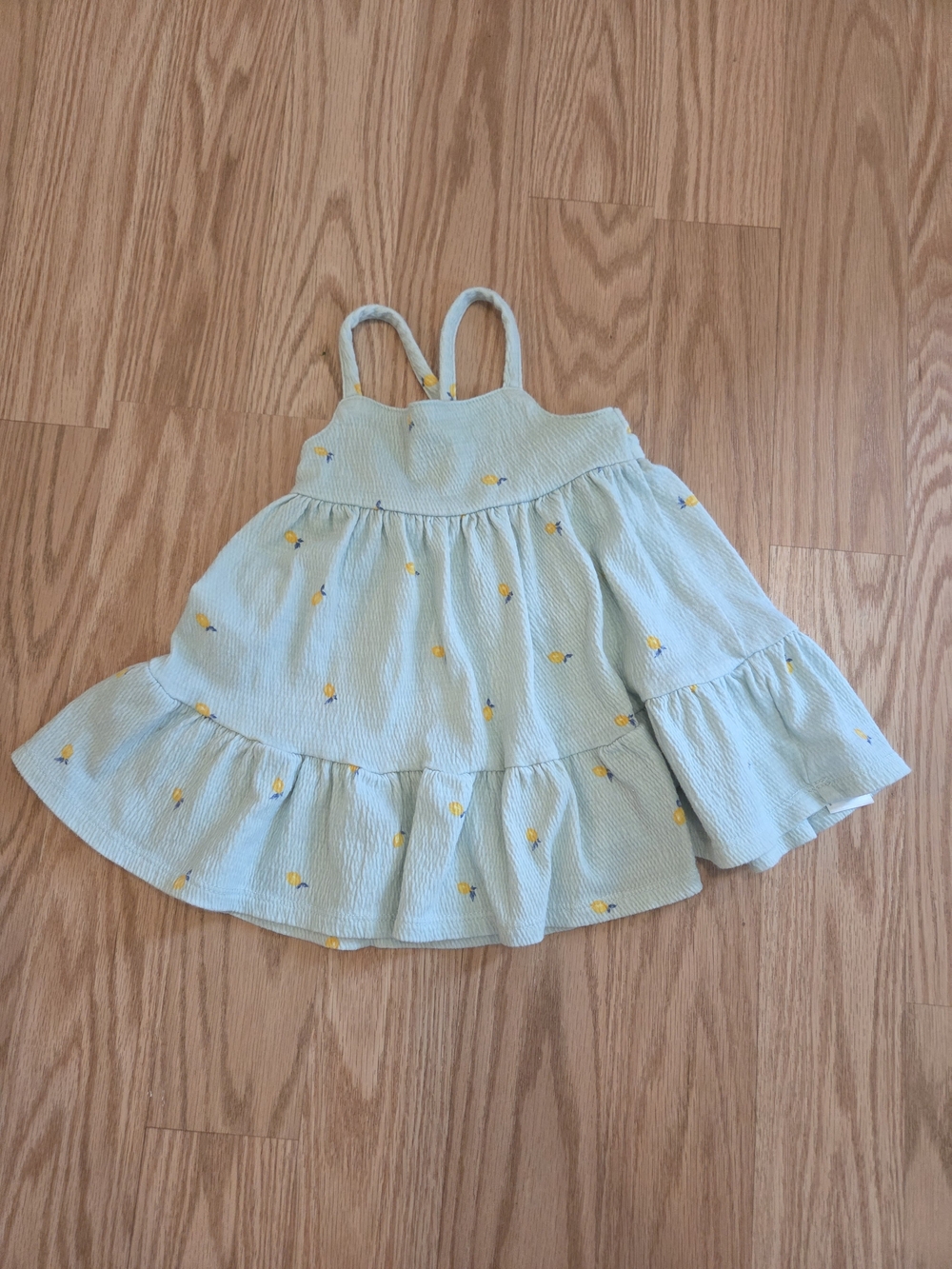 Light Blue Sundress with Yellow Lemons